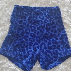 Balance Athletica Kingdom Lux Panther Blue Short Shorts Size Small